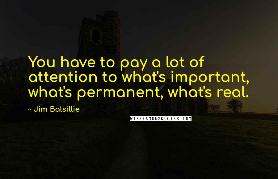 Jim Balsillie Quotes: You have to pay a lot of attention to what's important, what's permanent, what's real.