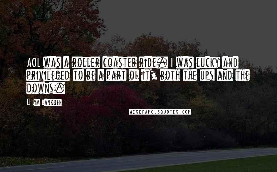 Jim Bankoff Quotes: AOL was a roller coaster ride. I was lucky and privileged to be a part of it, both the ups and the downs.