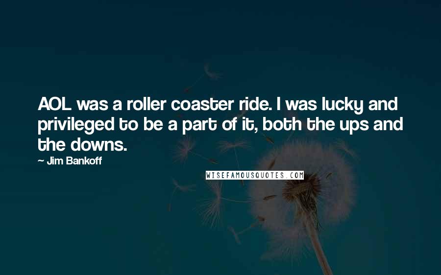 Jim Bankoff Quotes: AOL was a roller coaster ride. I was lucky and privileged to be a part of it, both the ups and the downs.