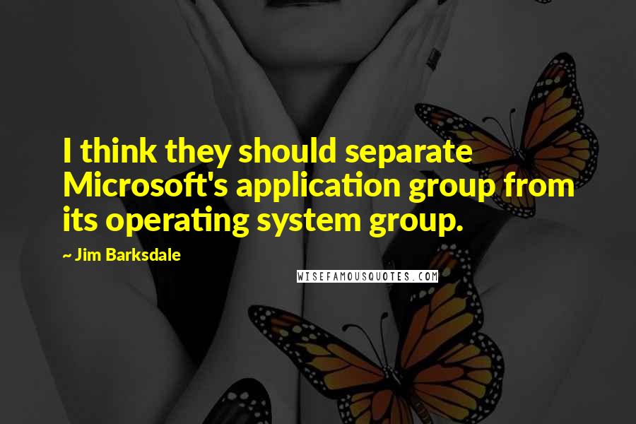 Jim Barksdale Quotes: I think they should separate Microsoft's application group from its operating system group.
