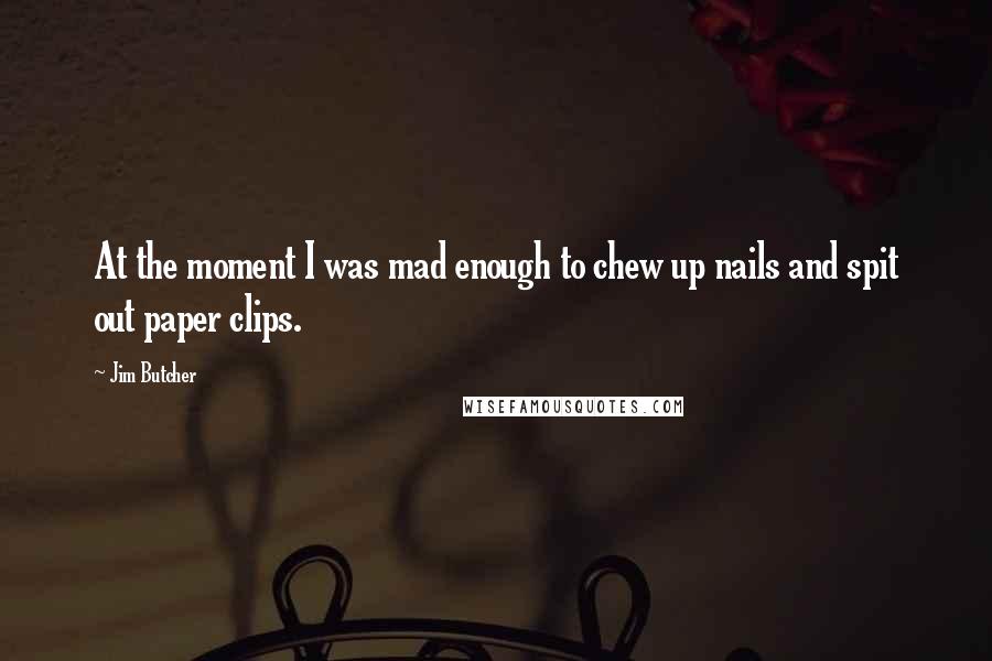 Jim Butcher Quotes: At the moment I was mad enough to chew up nails and spit out paper clips.