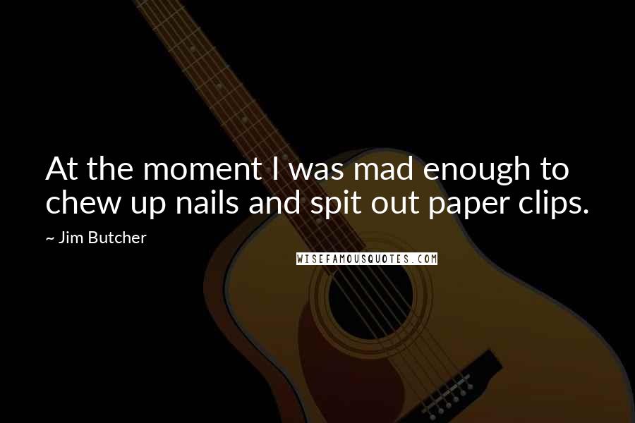 Jim Butcher Quotes: At the moment I was mad enough to chew up nails and spit out paper clips.