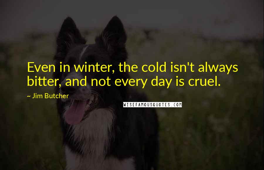 Jim Butcher Quotes: Even in winter, the cold isn't always bitter, and not every day is cruel.