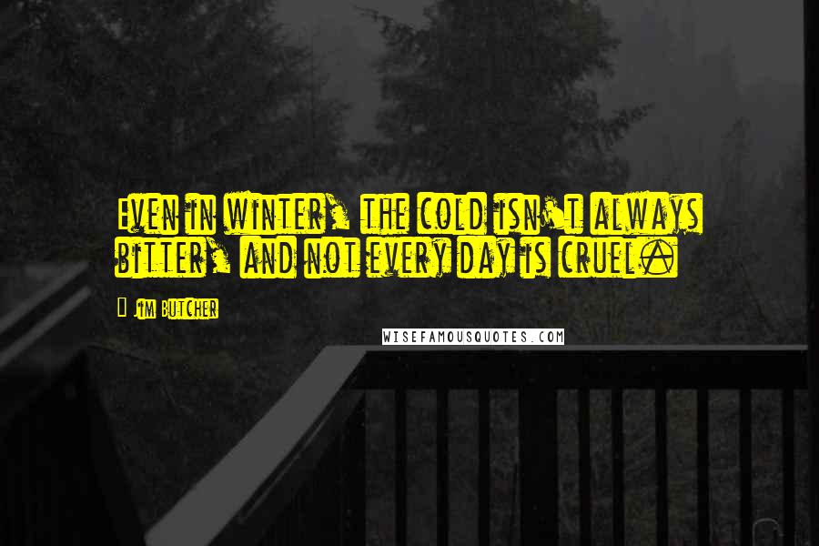 Jim Butcher Quotes: Even in winter, the cold isn't always bitter, and not every day is cruel.