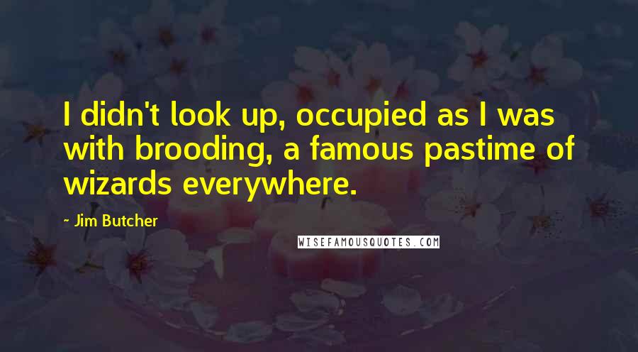 Jim Butcher Quotes: I didn't look up, occupied as I was with brooding, a famous pastime of wizards everywhere.