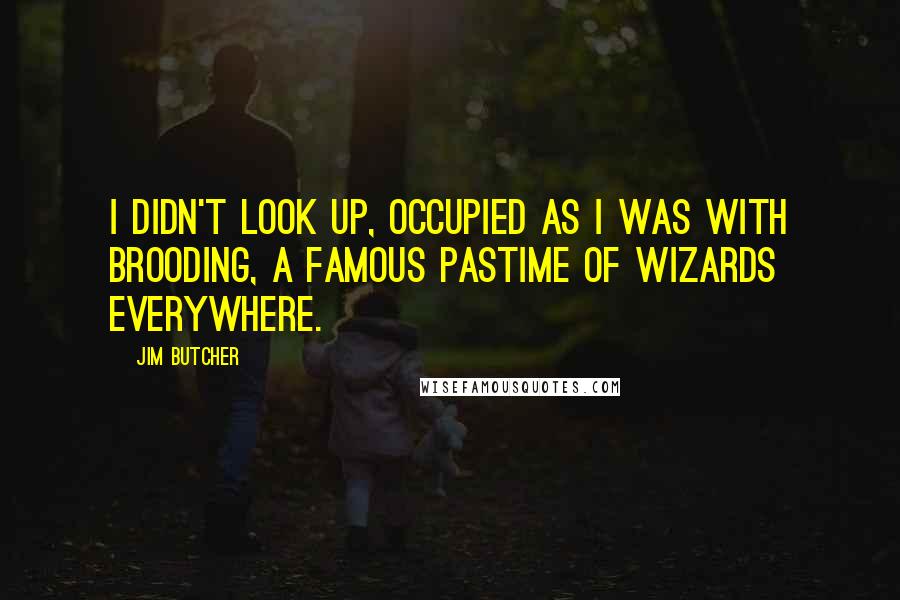 Jim Butcher Quotes: I didn't look up, occupied as I was with brooding, a famous pastime of wizards everywhere.