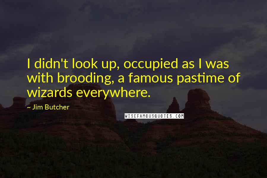 Jim Butcher Quotes: I didn't look up, occupied as I was with brooding, a famous pastime of wizards everywhere.