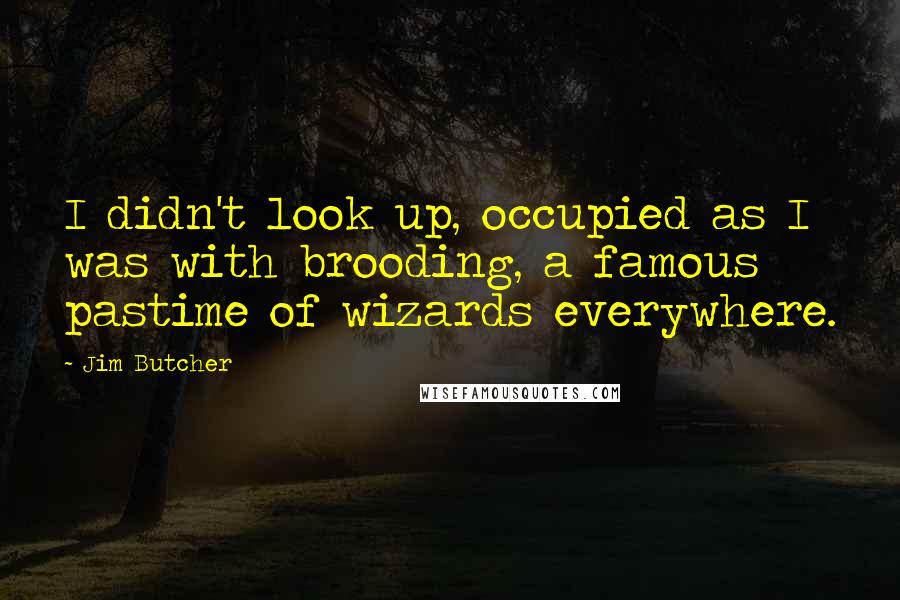 Jim Butcher Quotes: I didn't look up, occupied as I was with brooding, a famous pastime of wizards everywhere.