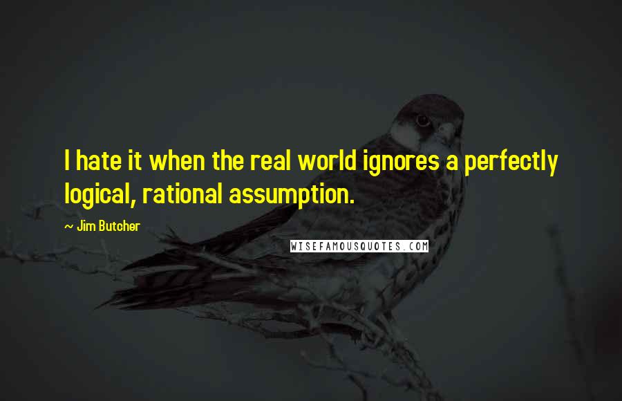 Jim Butcher Quotes: I hate it when the real world ignores a perfectly logical, rational assumption.