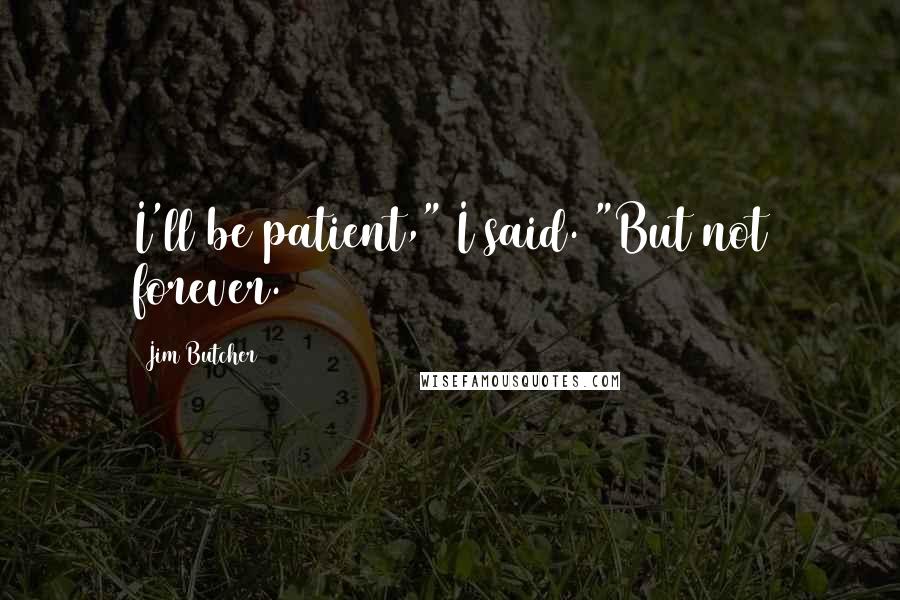 Jim Butcher Quotes: I'll be patient," I said. "But not forever.