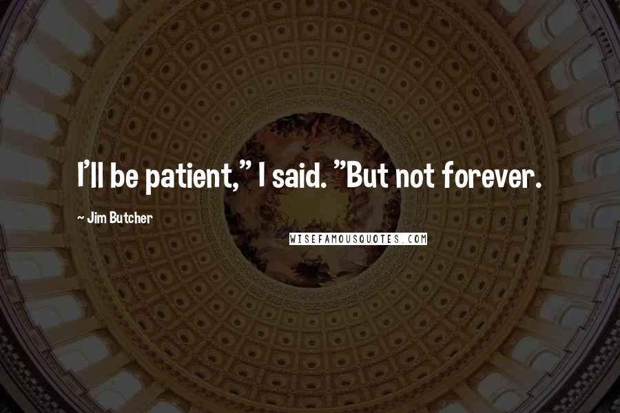 Jim Butcher Quotes: I'll be patient," I said. "But not forever.