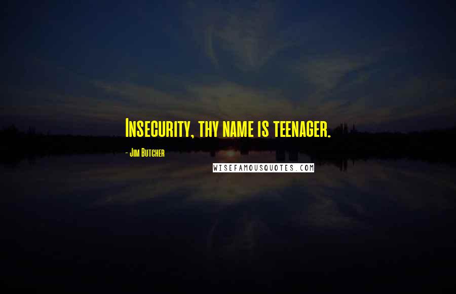 Jim Butcher Quotes: Insecurity, thy name is teenager.