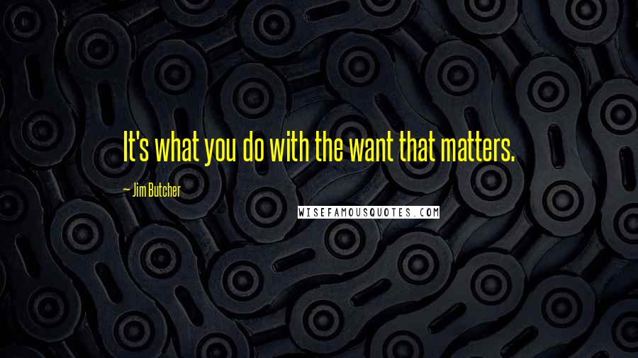 Jim Butcher Quotes: It's what you do with the want that matters.