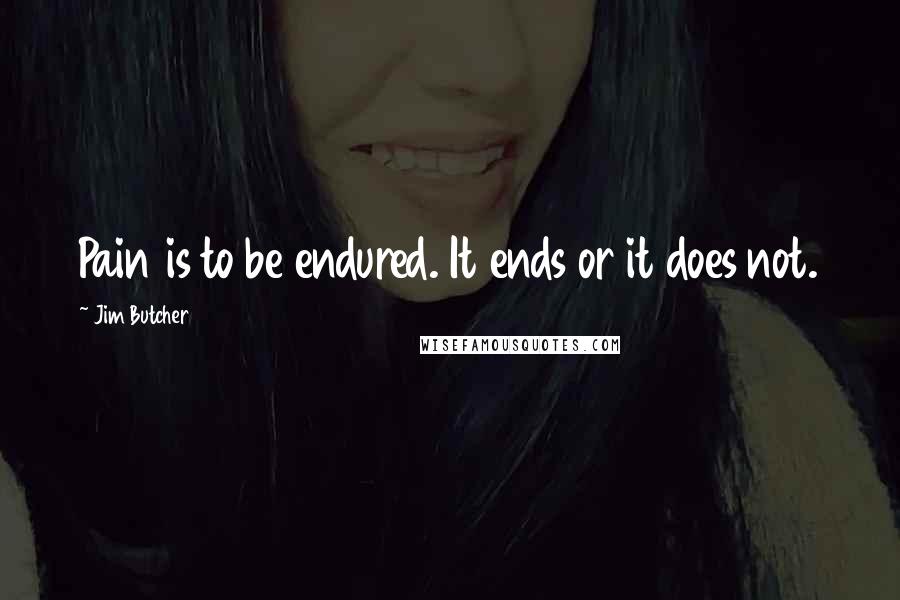 Jim Butcher Quotes: Pain is to be endured. It ends or it does not.