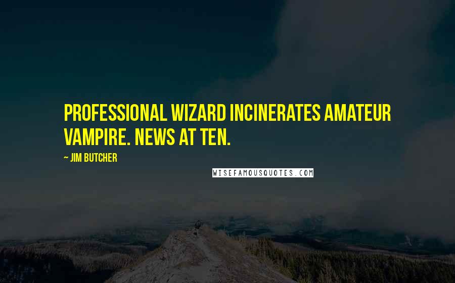 Jim Butcher Quotes: Professional Wizard Incinerates Amateur Vampire. News at ten.