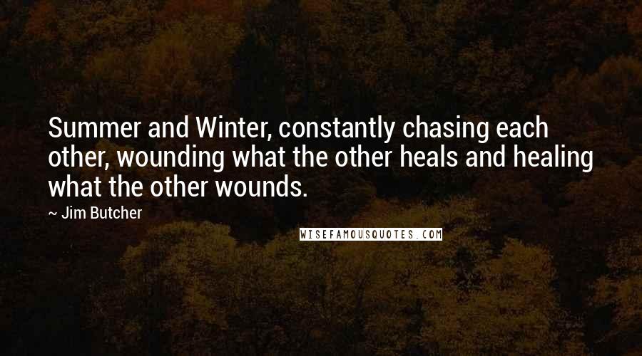 Jim Butcher Quotes: Summer and Winter, constantly chasing each other, wounding what the other heals and healing what the other wounds.