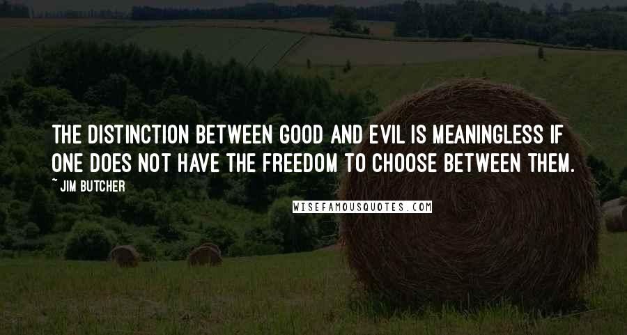 Jim Butcher Quotes: The distinction between good and evil is meaningless if one does not have the freedom to choose between them.