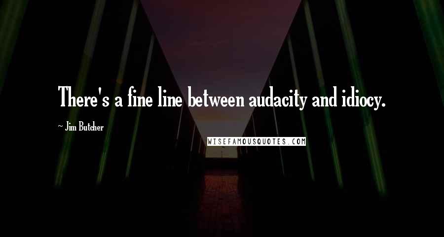 Jim Butcher Quotes: There's a fine line between audacity and idiocy.