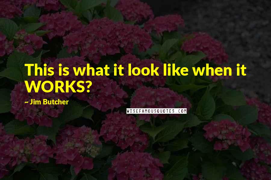 Jim Butcher Quotes: This is what it look like when it WORKS?