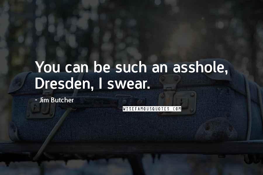 Jim Butcher Quotes: You can be such an asshole, Dresden, I swear.