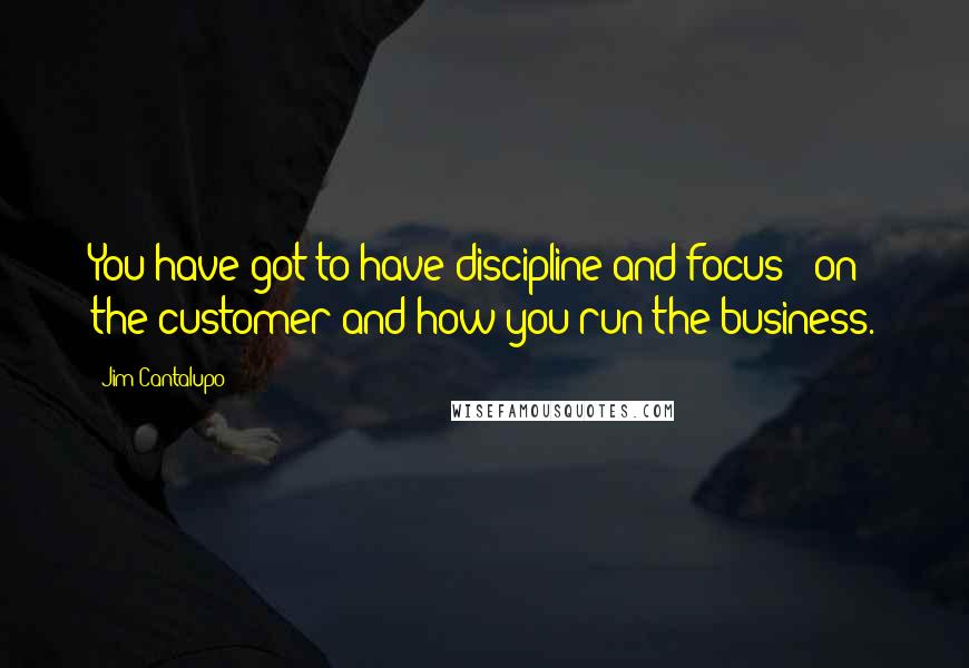 Jim Cantalupo Quotes: You have got to have discipline and focus - on the customer and how you run the business.