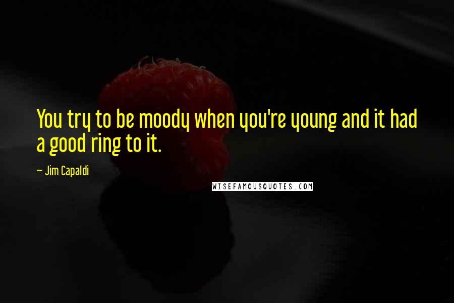 Jim Capaldi Quotes: You try to be moody when you're young and it had a good ring to it.