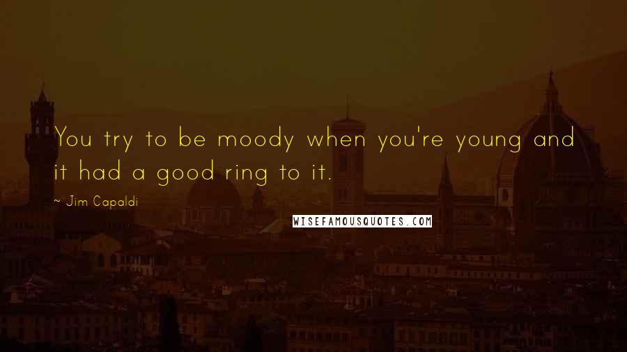 Jim Capaldi Quotes: You try to be moody when you're young and it had a good ring to it.