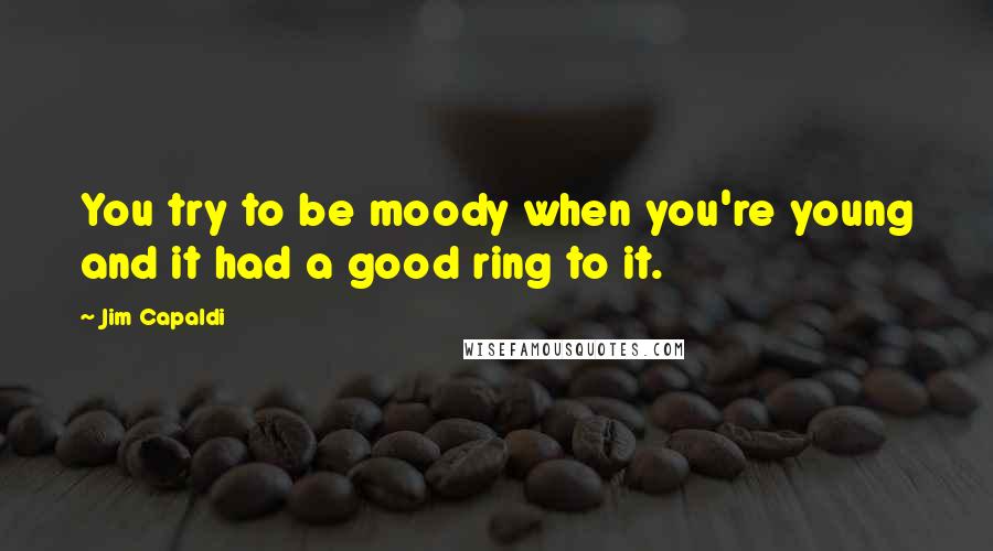 Jim Capaldi Quotes: You try to be moody when you're young and it had a good ring to it.