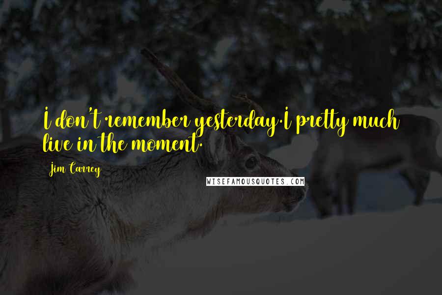 Jim Carrey Quotes: I don't remember yesterday.I pretty much live in the moment.