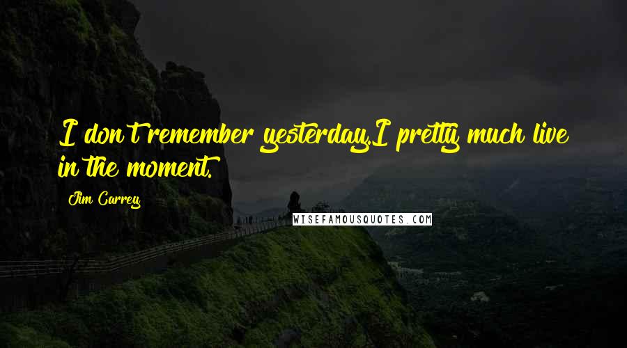 Jim Carrey Quotes: I don't remember yesterday.I pretty much live in the moment.