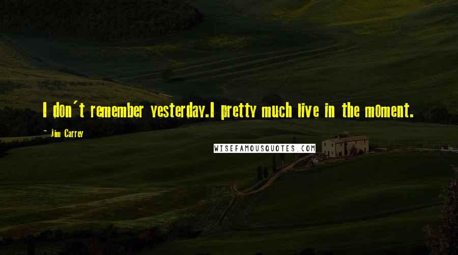 Jim Carrey Quotes: I don't remember yesterday.I pretty much live in the moment.