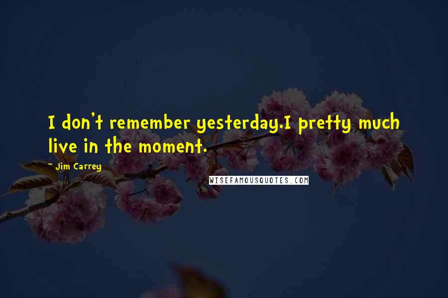 Jim Carrey Quotes: I don't remember yesterday.I pretty much live in the moment.