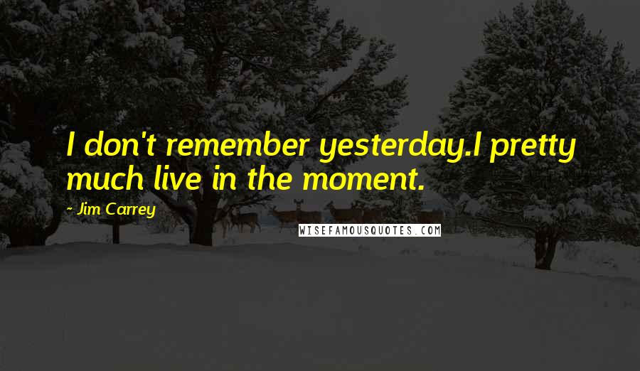 Jim Carrey Quotes: I don't remember yesterday.I pretty much live in the moment.