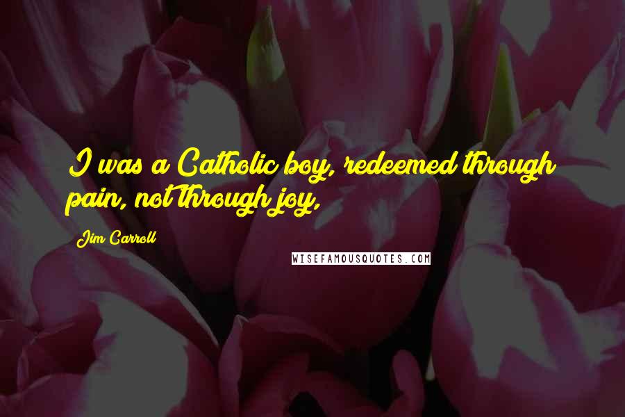 Jim Carroll Quotes: I was a Catholic boy, redeemed through pain, not through joy,