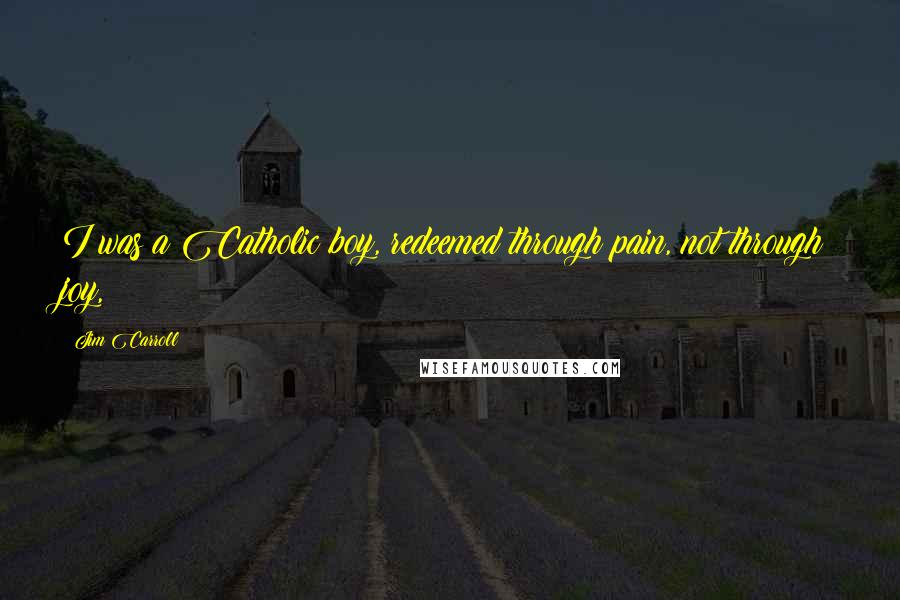 Jim Carroll Quotes: I was a Catholic boy, redeemed through pain, not through joy,