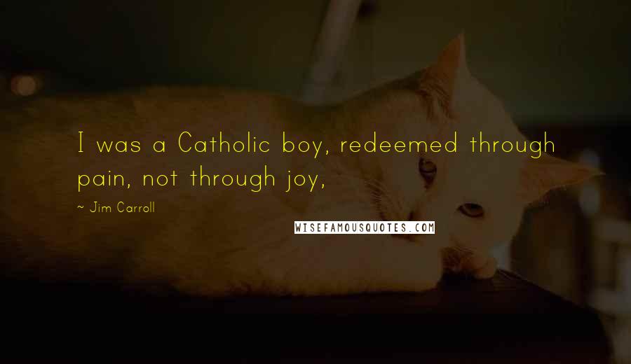 Jim Carroll Quotes: I was a Catholic boy, redeemed through pain, not through joy,