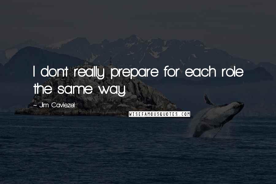 Jim Caviezel Quotes: I don't really prepare for each role the same way.