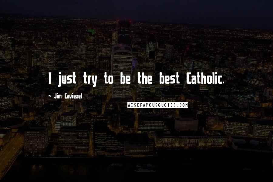 Jim Caviezel Quotes: I just try to be the best Catholic.