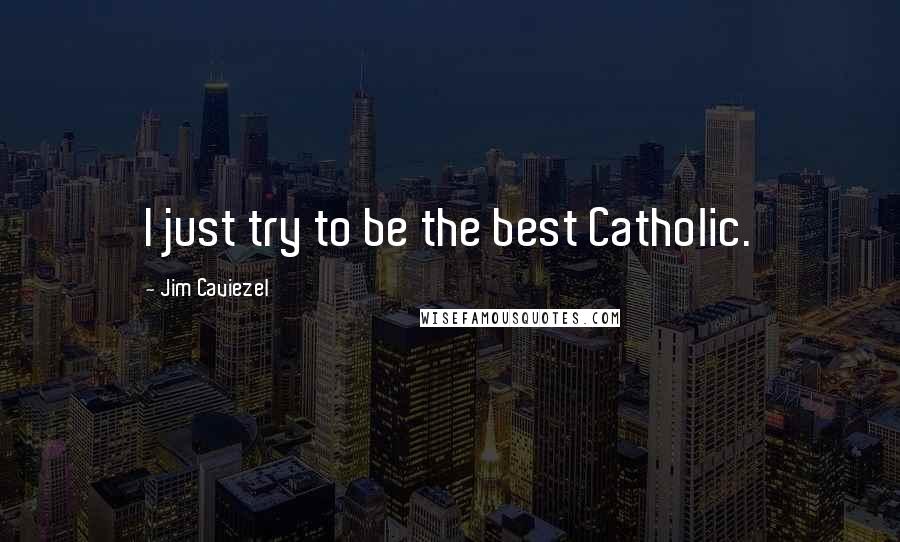 Jim Caviezel Quotes: I just try to be the best Catholic.