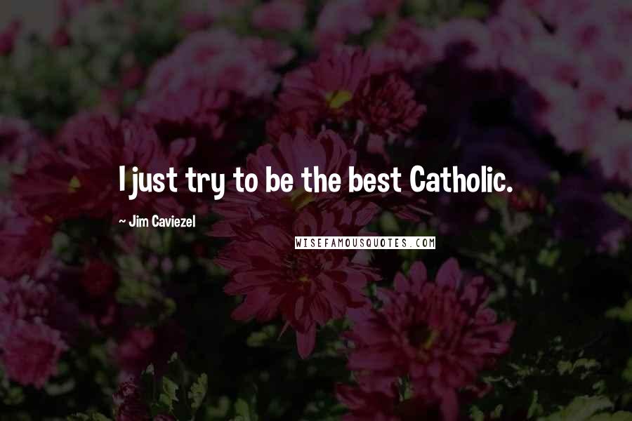 Jim Caviezel Quotes: I just try to be the best Catholic.