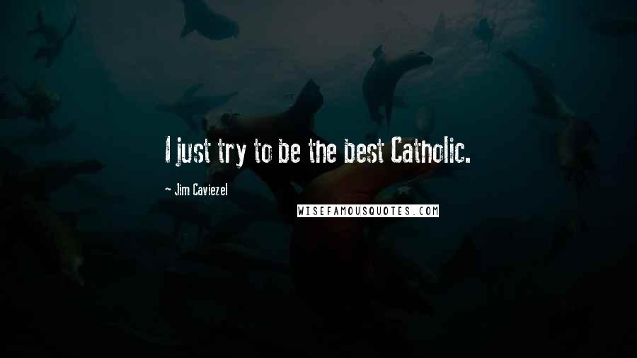 Jim Caviezel Quotes: I just try to be the best Catholic.