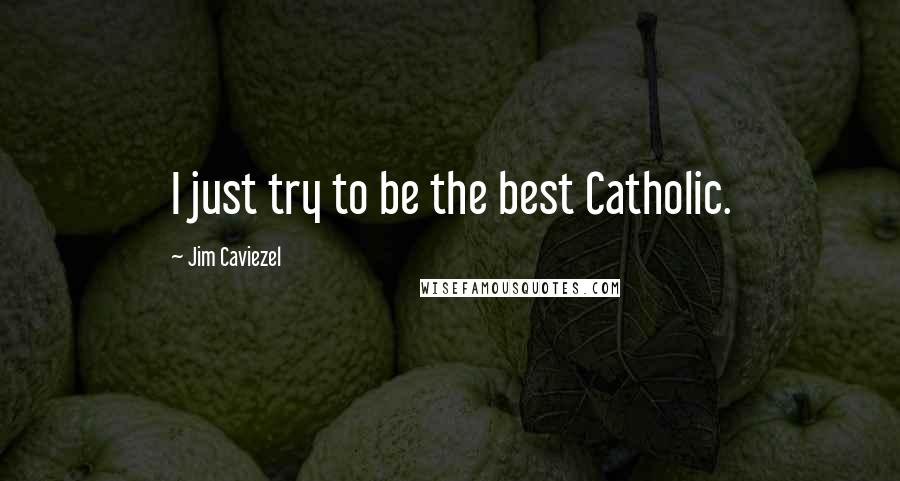 Jim Caviezel Quotes: I just try to be the best Catholic.