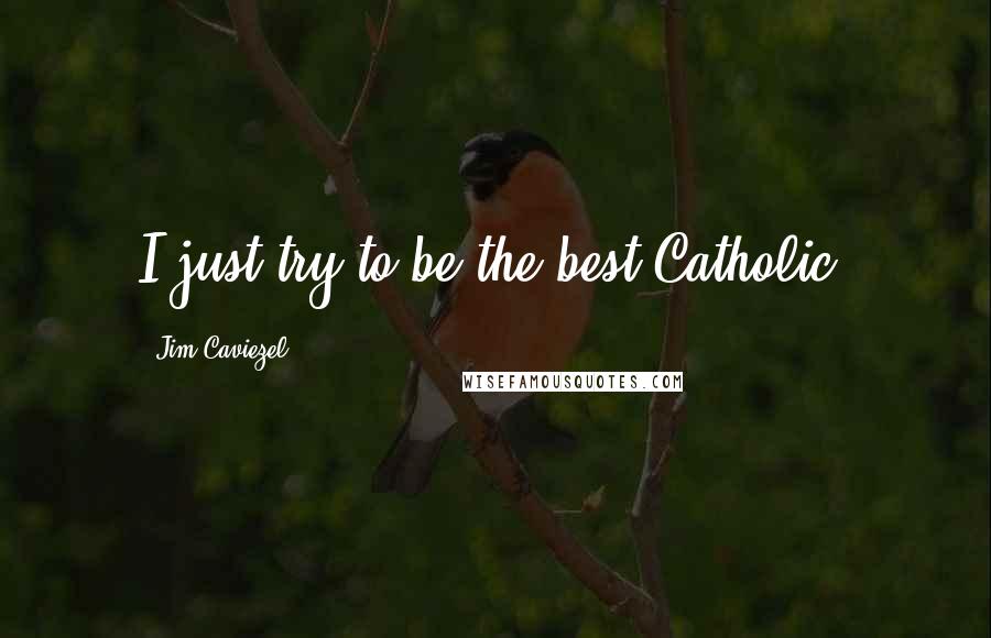 Jim Caviezel Quotes: I just try to be the best Catholic.