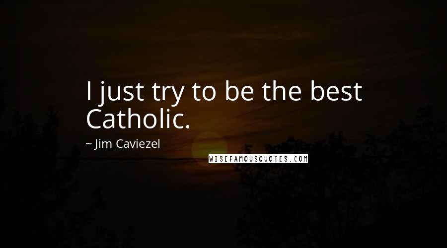 Jim Caviezel Quotes: I just try to be the best Catholic.