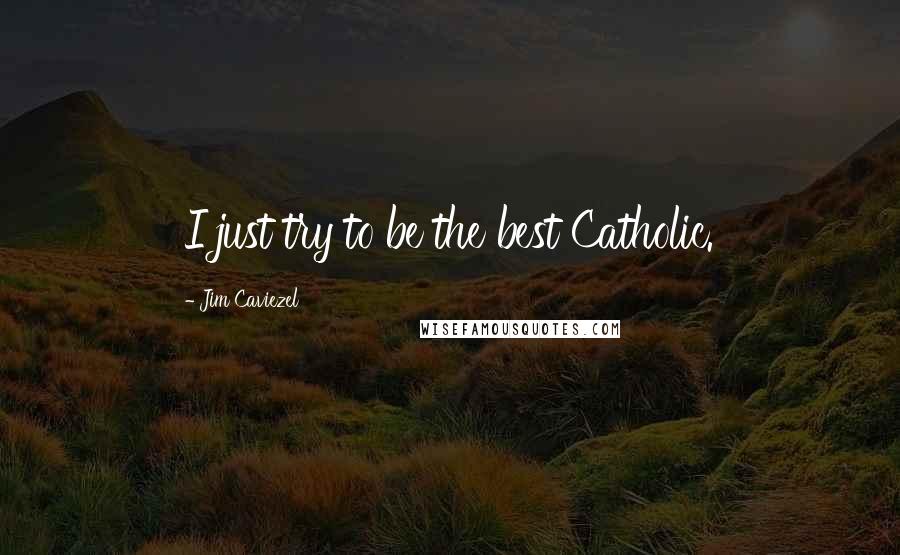 Jim Caviezel Quotes: I just try to be the best Catholic.