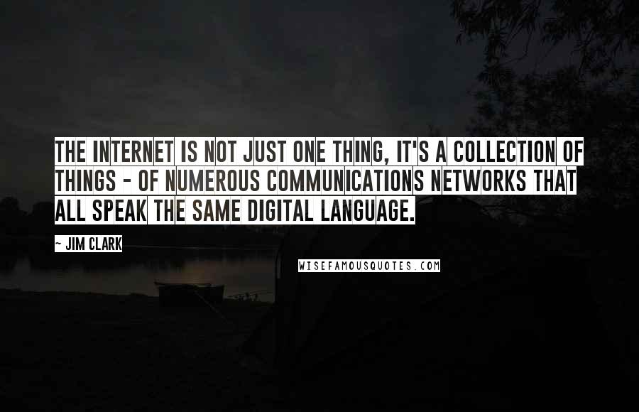 Jim Clark Quotes: The Internet is not just one thing, it's a collection of things - of numerous communications networks that all speak the same digital language.