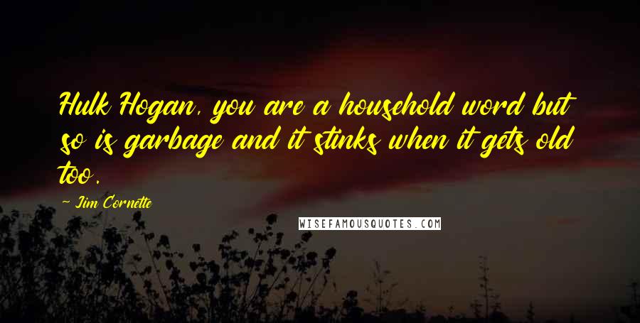 Jim Cornette Quotes: Hulk Hogan, you are a household word but so is garbage and it stinks when it gets old too.