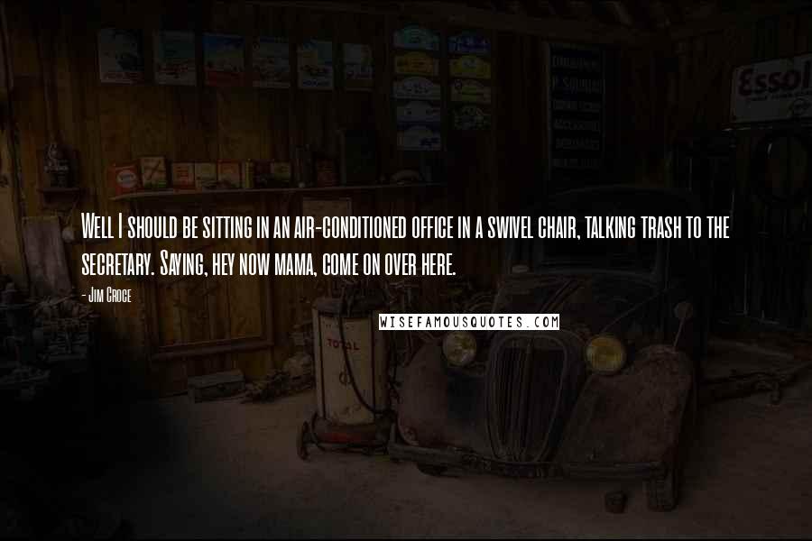 Jim Croce Quotes: Well I should be sitting in an air-conditioned office in a swivel chair, talking trash to the secretary. Saying, hey now mama, come on over here.