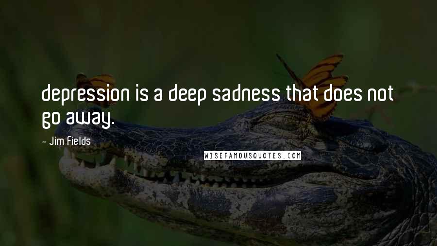 Jim Fields Quotes: depression is a deep sadness that does not go away.