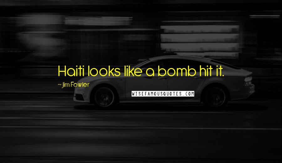 Jim Fowler Quotes: Haiti looks like a bomb hit it.